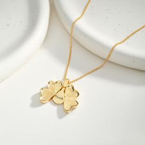 Custom Name Lucky Clover Necklace Personalized Engraved Necklace Gift for Her