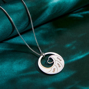Custom Engraved Necklace Round Spiral Heart Simple Gifts