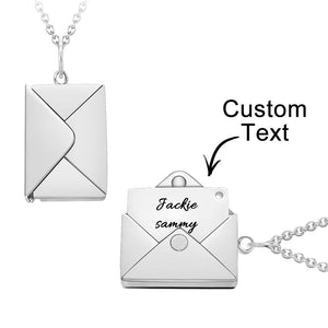 Custom Engraved Necklace Envelope Letter Secret Message Creative Gifts