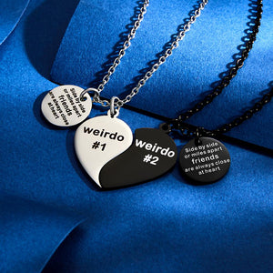 Custom Engraved Necklace Pair of Commemorative Gifts for Friend