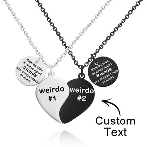 Custom Engraved Necklace Pair of Commemorative Gifts for Friend