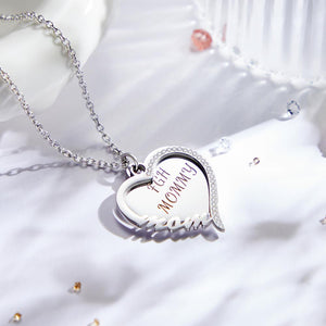 Custom Engraved Necklace Heart Rhinestones Gift for Mother