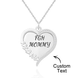 Custom Engraved Necklace Heart Rhinestones Gift for Mother