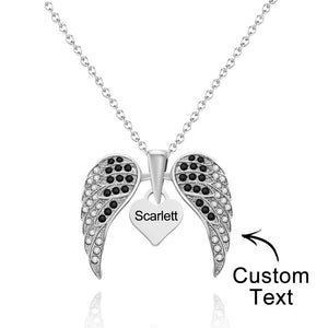 Custom Engraved Necklace Wing Heart-shaped Wings Pendant Necklace Gift for Women
