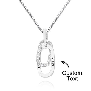 Custom Engraved Necklace Double Ring Necklace Creative Gift for Women