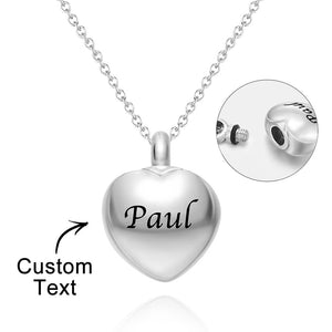 Custom Engraved Necklace Mini Heart Urn Pendant Necklace Commemorative Gift
