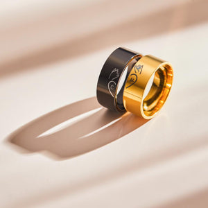 Custom Engraved Rings Pull Hook Matching Rings for Couples Gifts