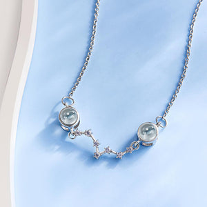 Custom Double Projection Photo Necklace Big Dipper Gifts for Girlfriend