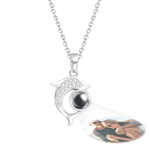 Custom Photo Projection Necklace Creative Dolphin Exquisite Gifts