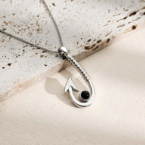 Custom Projection Necklace Fishhook Fashion Gift for Dad