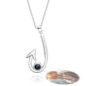 Custom Projection Necklace Fishhook Fashion Gift for Dad