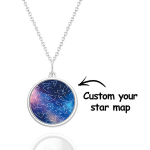 Custom Star Map Necklace Personalized Constellation Map Necklace Gift for Her