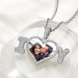 Custom Photo Letter Necklace Hip Hop Personality Sweater Chain Couple Gifts