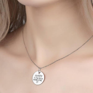 Custom Actual Handwriting Engraved Disc Necklace Copper in Silver