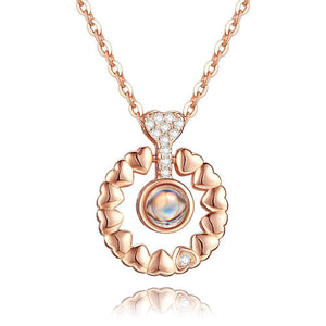 Personalized Projection Round Photo Necklace Father‘s Day Gifts