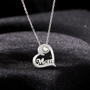 Custom Projection Necklace Heart-shaped Gifts for Mom