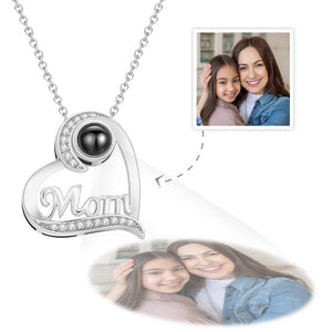 Custom Projection Necklace Heart-shaped Gifts for Mom