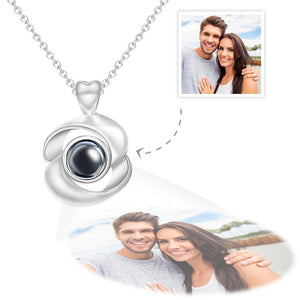 Custom Photo Projection Necklace Rose Photo Pendant Necklace Valentine's Day Gift