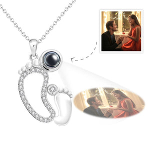 Custom Projection Necklace Funny Feet Diamond Couple Gifts