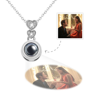 Custom Photo Projection Necklace Heart Exquisite Diamond Gifts