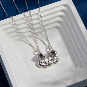 Custom Projection Necklace Astronaut Hugging Love Pair of Couple Gifts
