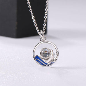 I Love You Necklace in 100 Languages Projection Engraved Necklace Unique Gift Silver - Women's