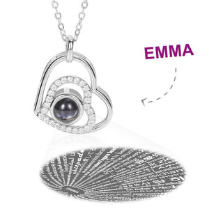 I Love You Necklace in 100 Languages Projection Engraved Necklace Perfect Christmas Gifts Silver