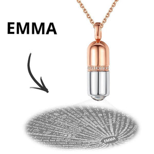 I Love You Necklace in 100 Languages Projection Engraved Necklace Christmas Gifts Rose Gold