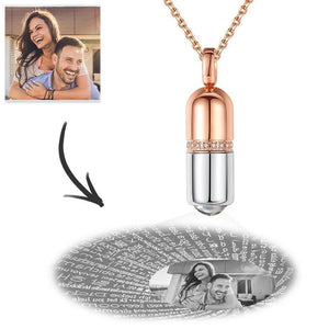 I Love You Necklace in 100 Languages Projection Photo Necklace Unique Christmas Gifts