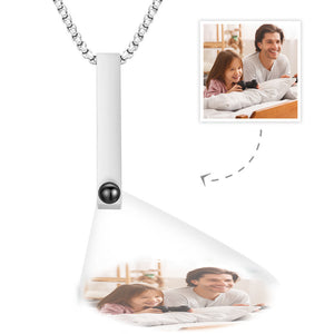 Photo Projection 3D Bar Necklace Vertical Bar Necklace Gifts for Dad