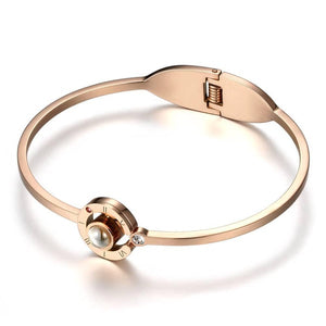 Projection Bracelet Photo Bangle Rose Gold Plated Gift for Her