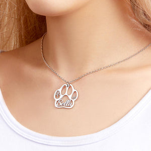 Custom Engraved Necklace Dog Claw Letter Necklace Gift for Her