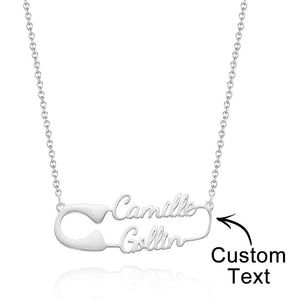 Custom Engraved Necklace Clip Shape Necklace Simple Necklace Gift for Her