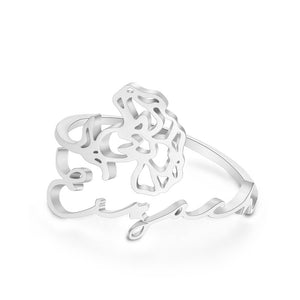 Custom Name Birth Month Flower Ring Dainty Floral Jewelry Birthday Gift January Carnation