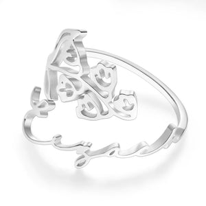 Custom Name Birth Month Flower Ring Dainty Floral Jewelry Birthday Gift May Lily