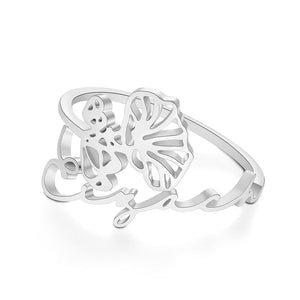 Custom Name Birth Month Flower Ring Dainty Floral Jewelry Birthday Gift September Morning Clory
