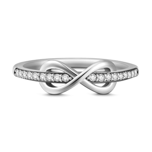 Infinity Ring With Swarovski Zircon Sterling Silver For Girls Women