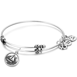 Sailing Engraved Charm Bangle For Friends