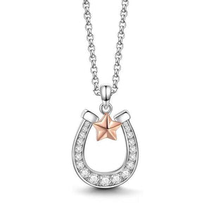 Star Horseshoe Rose Gold Necklace For Girl