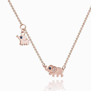 Lucky Elephant Necklace Animal Rose Gold Necklace For Girl