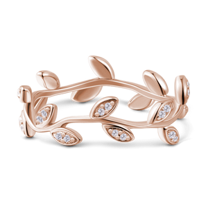 Vine Rose Gold Engagement Ring With Zircon For Girls