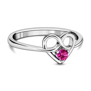 Heart Infinity Wedding Ring With Zircon 925 Sterling Silver For Women