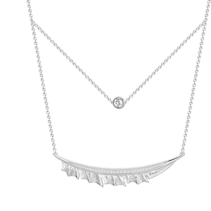 Leaf in the Wind Necklace Double Chain Necklace Platinum Plated