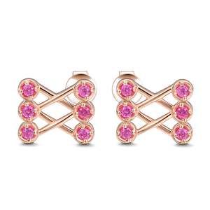 Lover's Rose Gold Zircon Stud Earrings