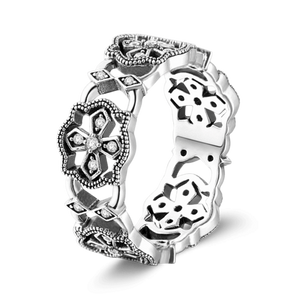 Cross Silver Ring With Zircon For Girls Women Birthday Gift