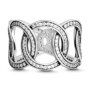 Linked Circle Wedding Ring 925 Sterling Silver For Women Lover