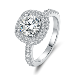 Pure Love Wedding Halo Ring With Zircon Sterling Silver For Women Girls
