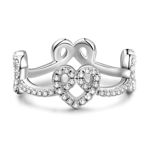 Women's Surrounding Heart Promise Ring Valentine'S Day Gift