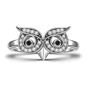 Clever Owl Silver Ring For Girls Birthday Gift