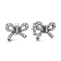 Butterfly Zircon Silver Stud Earrings For Women Girls